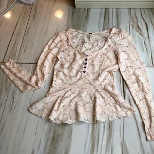 Lace peplum free people top